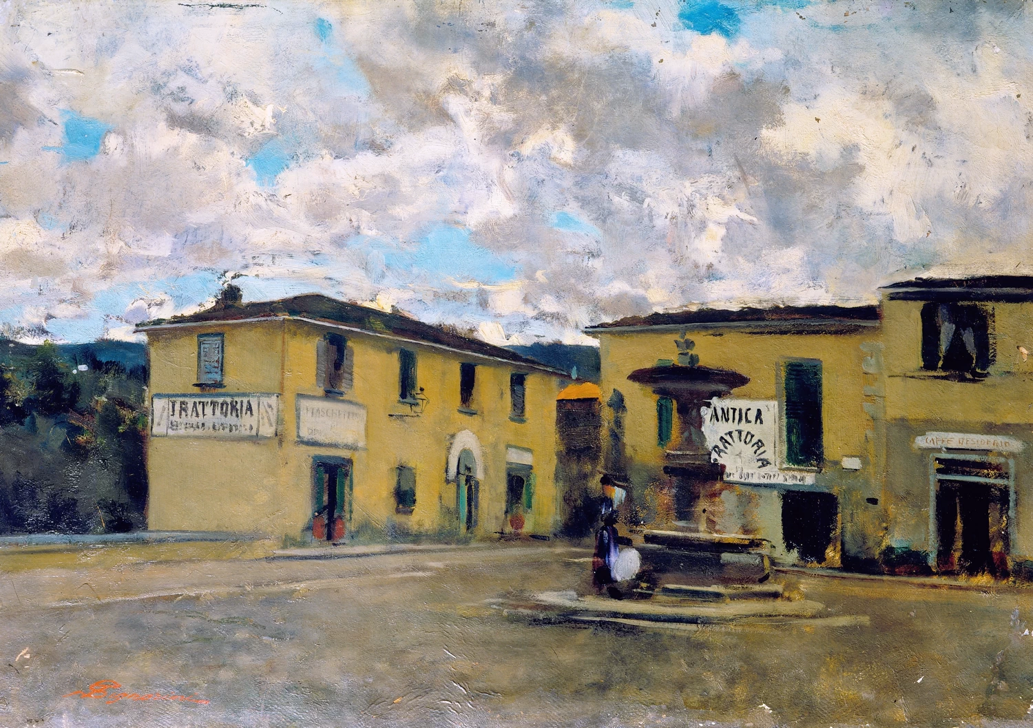 La piazza di Settignano all'ombra - Istituto Matteucci, Viareggio